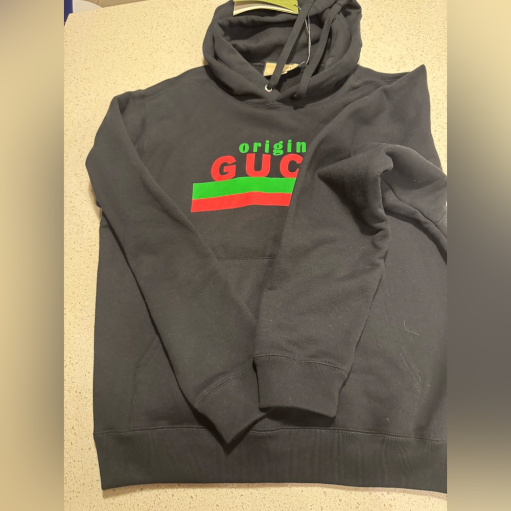 Gucci Adult Medium Web Accent Graphic Print Hoodie NWT - Picture 9 of 9